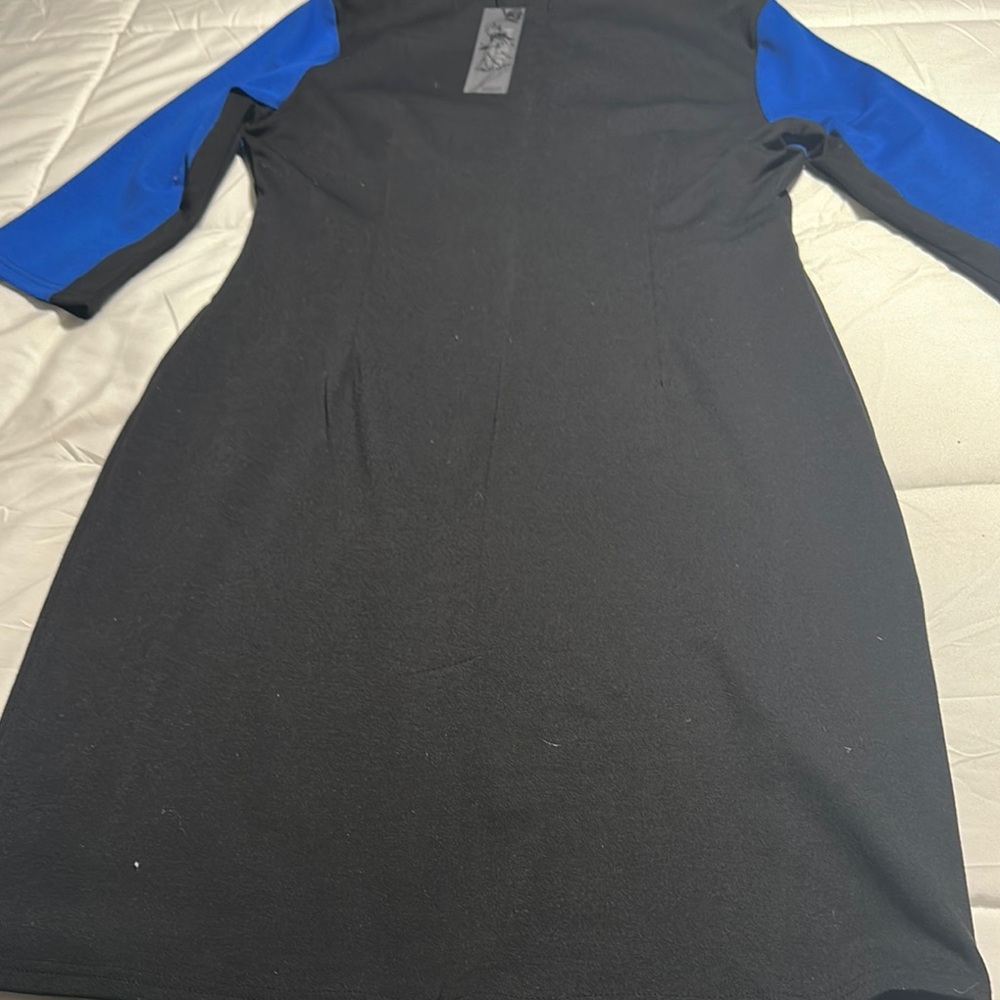 Blue and Black Women's Dress - Picture 3 of 5